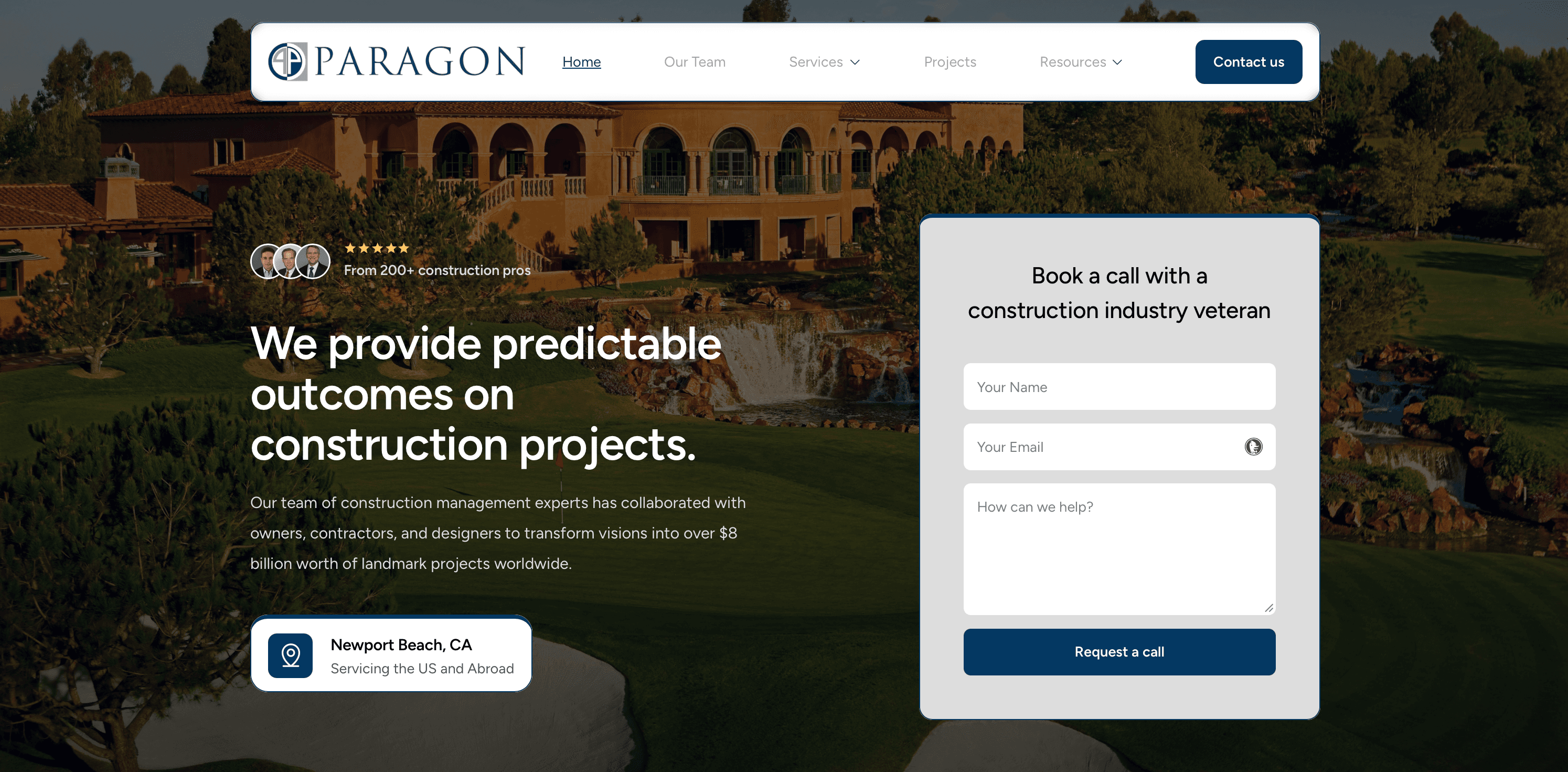 Paragon Construction Consulting website